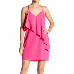 NWT A By Amanda Uprichard Ruffle Halter Mini Dress Pink XS